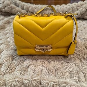 Michael Kors Vibrant Yellow Quilted Shoulder Bag